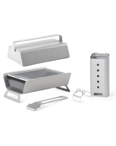 Caliu Kit Barbecue da tavolo interno esterno + Braciere + Pinza + Coperchio in acciaio
