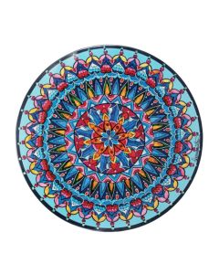 LE COQ POLYCHROMOS Tovaglietta segnaposto in melamina azzurra decoro mandala - Conf. 6 pz.