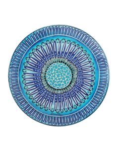 LE COQ POLYCHROMOS Tovaglietta segnaposto in melamina blu decoro piuma - Conf. 6 pz.