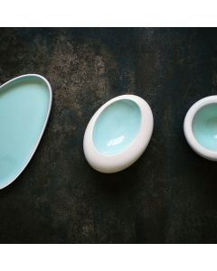LE COQ Ninfa acquamarina e bianco matt - Servizio piatti colorati