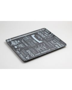 EFAY GN Baker Writing Vassoio GN 1/2 nero in melamina con piedini cm 32
