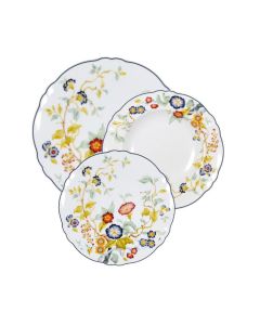 LE COQ Florentius Servizio 18 Piatti in porcellana a fiori bianchi e blu