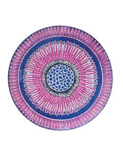 LE COQ POLYCHROMOS Tovaglietta segnaposto in melamina fucsia decoro piuma - Conf. 6 pz.