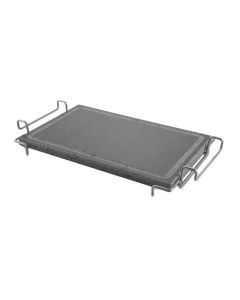 ILSA Convivio MAXI Piastra lavica rettangolare con stand in acciaio inox 18-10