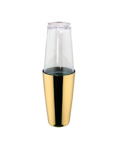 Shaker Boston in acciaio color oro con bicchiere in vetro della linea Mixage Gold Ilsa