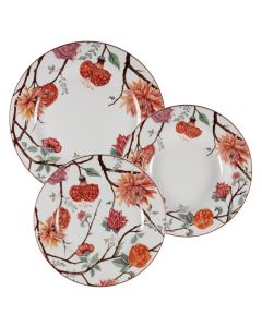 LE COQ Kepos Servizio 18 Piatti in porcellana bianchi con fiori