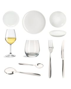 Kit Ristorante 12 Coperti piatti bicchieri posate