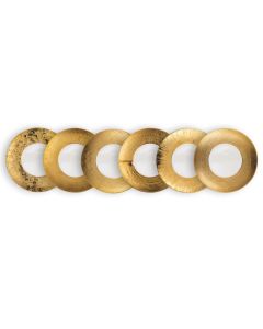 LE COQ Deras Set 6 Piatti presentazione color oro con decoro misto cm 29
