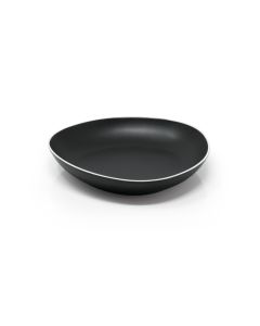 LE COQ Persephone Piatto fonde nero matt con filo bianco