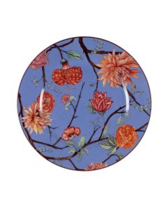 Le Coq KEPOS Piatto rotondo azzurro con fiori cm 31,5 - Confezione da 6 pezzi