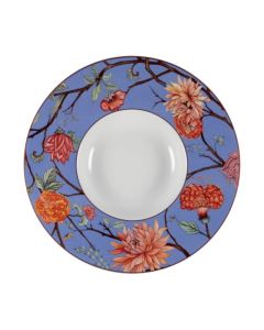 Le Coq KEPOS Pastabowl azzurro con fiori cm 27 - Confezione da 6 pezzi