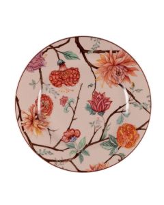 Le Coq KEPOS Piatto frutta rosa con fiori cm 21 - Confezione da 6 pezzi