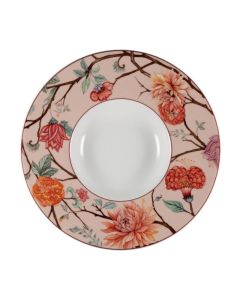 Le Coq KEPOS Pastabowl rosa con fiori cm 27 - Confezione da 6 pezzi