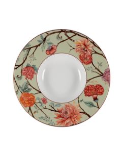 Le Coq KEPOS Pastabowl verde salvia con fiori cm 27 - Confezione da 6 pezzi