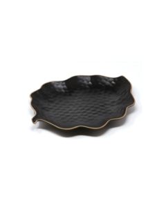 LE COQ Kypseli Vassoio Foglia nero matt 22x17 cm - Confezione 12 pezzi