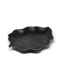 LE COQ Kypseli Vassoio Foglia nero matt 28x21