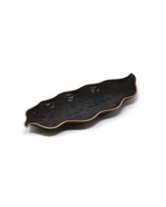 LE COQ Kypseli Vassoio Foglia Stretto nero matt 28x11 cm - Confezione 16 pezzi