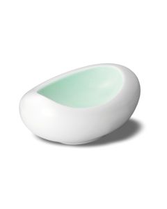 LE COQ Ninfa Coppa Ovale Gourmet acquamarina e bianco matt 20x15 cm H. 9 cm