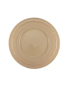 LE COQ Skalistos Piatto Segnaposto beige con decoro in rilievo 33 cm - Confezione 4 pezzi
