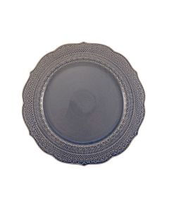 LE COQ Skalistos Piatto Frutta Dessert verde salvia con decoro in rilievo 22,5 cm - Confezione 6 pezzi