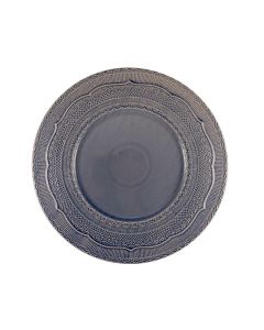 LE COQ Skalistos Piatto Frutta Dessert verde salvia con decoro in rilievo 22,5 cm - Confezione 6 pezzi