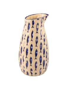 LE COQ THALASSIOS Caraffa bianca con decoro blu in rilievo cl 140 - Confezione da 3 pezzi