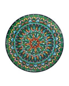 LE COQ POLYCHROMOS Tovaglietta segnaposto in melamina verde decoro mandala - Conf. 6 pz.