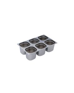 Inox Macel Vasca in acciaio inox GN 1/6 cm 17,6x16,2 diverse altezze