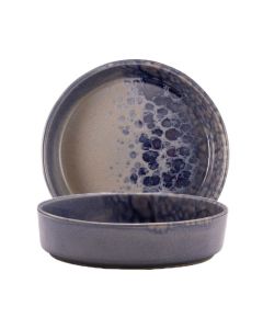 LE COQ Phobos Piatto pane grigio con puntini reattivi blu 15 cm - Confezione 6 pezzi