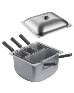 Pintinox Speedy elementi per Cuocipasta induzione a 4 settori 38,3x35,4 cm con coperchio