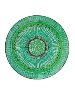 LE COQ POLYCHROMOS Tovaglietta segnaposto in melamina verde decoro piuma - Conf. 6 pz.
