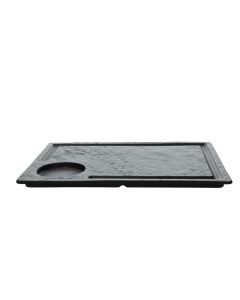 TOGNANA Vulcania Piatto Bistecca Rettangolare Nero cm 33x24 - Confezione da 2 pezzi