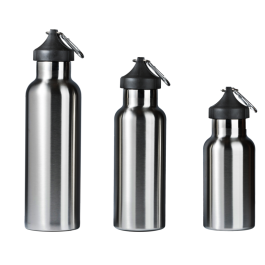 ILSA Borraccia termica doppia parete con moschettone e custodia acciaio inox 18/10 cl 35