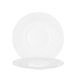 Seltmann Weiden Nori-Home piatto piano bianco a rilievo stretto 33 cm - Confezione da 2 pezzi
