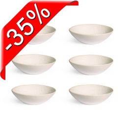 H&H Lifestile Montblanc Set piatti fondi in stoneware cm. 18 - confezione da 6 pezzi