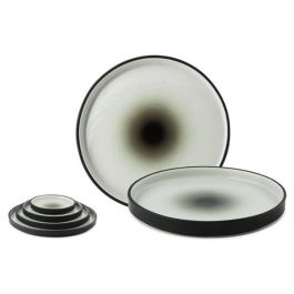 PIATTO TONDO DA CM 30 MOD. BILBAO NERO E GRIGIO IN STILE SCANDINAVO confezione da 3 pezzi