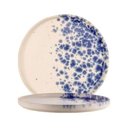 LE COQ Phobos Piatto Frutta bianco puntini reattivi blu 20,5 cm - Confezione 6 pezzi