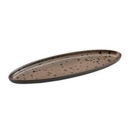 LE COQ Phobos Vassoio ovale stretto marrone con puntini reattivi cm 31x10 - Confezione 6 pezzi