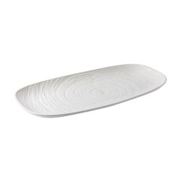 TABLE TOP Matrix Vassoio Rettangolare bianco con decoro in rilievo cm 36 X 19 X 3h - Conf. 6 pz.