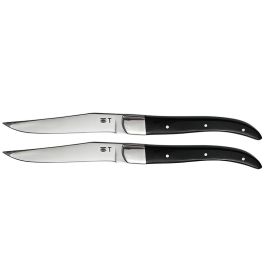 Tognana Tex Mex set 2 coltelli forgiati Bistecca Wood lama dritta acciaio inox 18/10 - Confezione da 2 pezzi