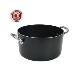 AGNELLI Al Black Casseruola Alta per induzione in alluminio antiaderente cm 32