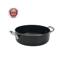AGNELLI Al Black Casseruola Bassa per Induzione in alluminio antiaderente cm 28
