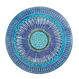 LE COQ POLYCHROMOS Tovaglietta segnaposto in melamina blu decoro piuma - Conf. 6 pz.