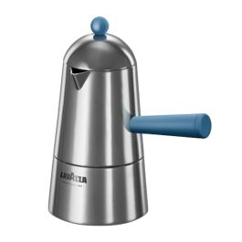 CARMENCITA POP LAVAZZA Caffettiera Induzione Alluminio con manico e pomolo blu 2 Tazze
