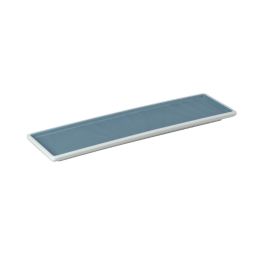 EFAY Taiji Vassoio rettangolare stretto azzurro in melamina cm 35,5x10,1x2,1