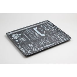EFAY GN Baker Writing Vassoio GN 1/2 nero in melamina con piedini cm 32,5x26,5