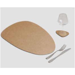 Wosde Tovaglietta in ecopelle a goccia cm 43x29 color Vintage Sabbia