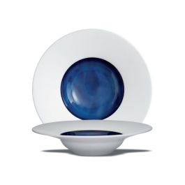 LE COQ Abyssos Pasta Bowl bianca matt e blu D. 30,5 H. 6,5 - Confezione 3 pezzi