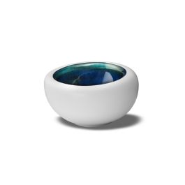 LE COQ Abyssos Coppa Gourmet bianca matt e blu 14x13,5 cm H. 7,5 cm - Confezione 6 pezzi