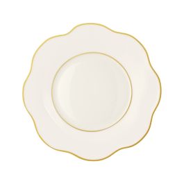 LE COQ Anemone Piatto Rotondo con filo oro e filo Marly D. 32 cm - Confezione 4 pezzi